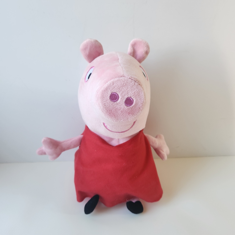 Peppa Pig 2003 Plush Doll With Voice Box in Pink with Red Dress